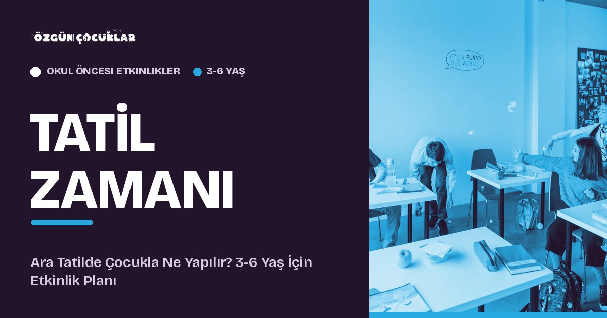 Tatil zamanı yazılı Özgün Çocuklar slogan kartı